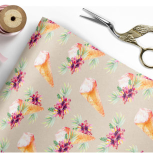 Cadeau Papier d'emballage floral pour douche de mariée ou