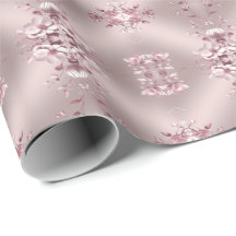 Papier d'emballage floral rose délicat