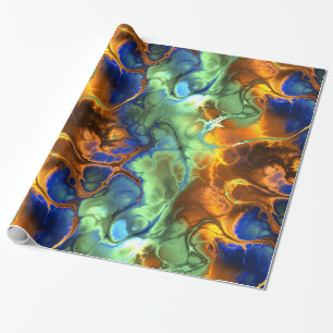Cadeau papier d'emballage fractal spatial