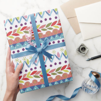 Cadeau Papier d'emballage Fun Coloré Doodle