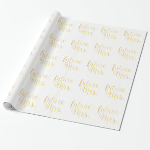 Cadeau Papier d'emballage - future Mme II blanc et or