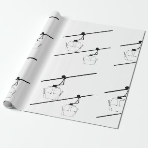 Cadeau Papier d'emballage gondole noir et blanc.