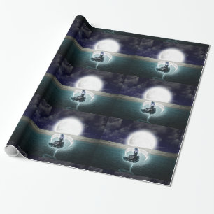 Cadeau papier d'emballage goth moon angel