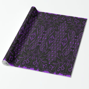 Cadeau Papier d'emballage gothique Lolita en dentelle noi