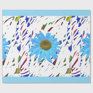 Cadeau Papier d'emballage graphique abstrait Blue Daisy