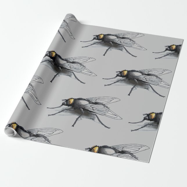 Cadeau Papier d'emballage gris broché (Déroulé)