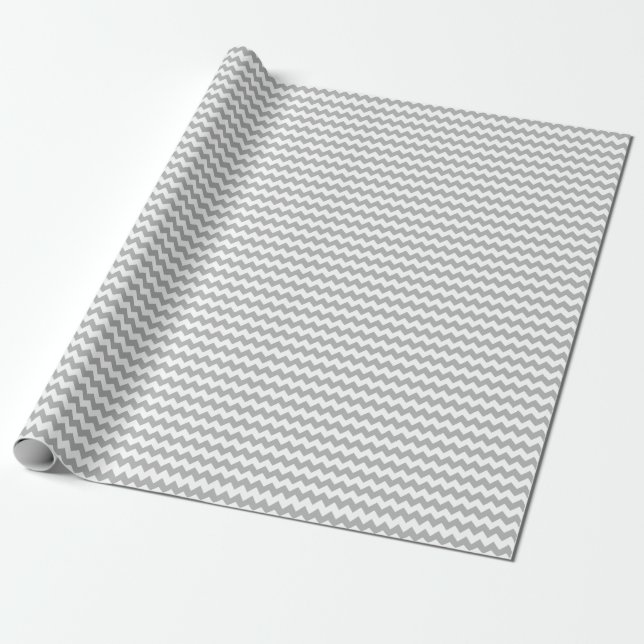 Cadeau Papier d'emballage gris de Chevron (Déroulé)