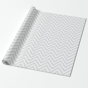 Cadeau Papier d'emballage gris et blanc de Chevron