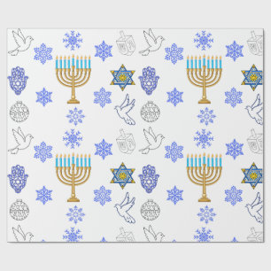 Cadeau Papier d'emballage Hanukkah   Menorah 
