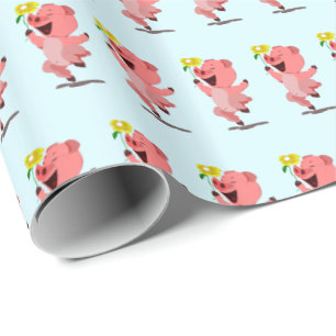 Cadeau Papier d'emballage Happy Piggy