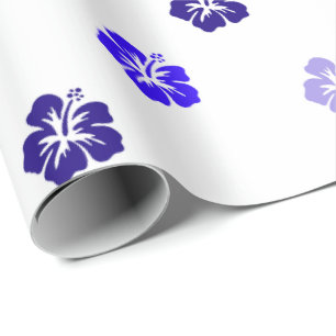 Cadeau Papier d'emballage Hibiscus Bleu