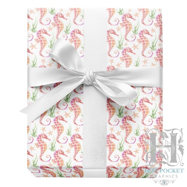 Cadeau Papier d'emballage hippocampe (Créateur téléchargé)