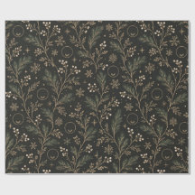 Papier d'emballage hiver Monogramme Luxe Discret