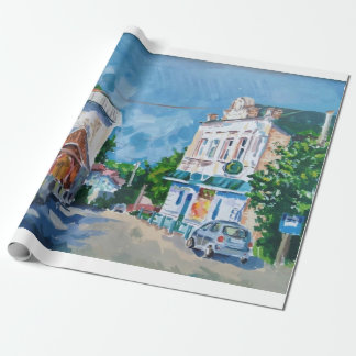 Cadeau Papier d'emballage Impressionniste de rue de ville