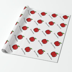 Cadeau Papier d'emballage imprimé de fruits de pomme rou