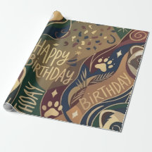 Papier d'emballage Joyeux Anniversaire Furet
