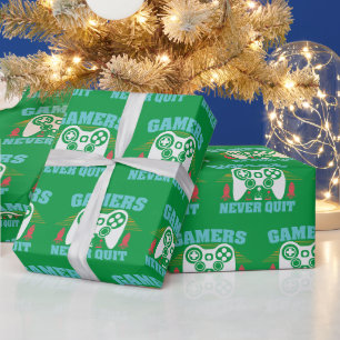 Cadeau Papier d'emballage Kids Christmas  Gamers Never Qu