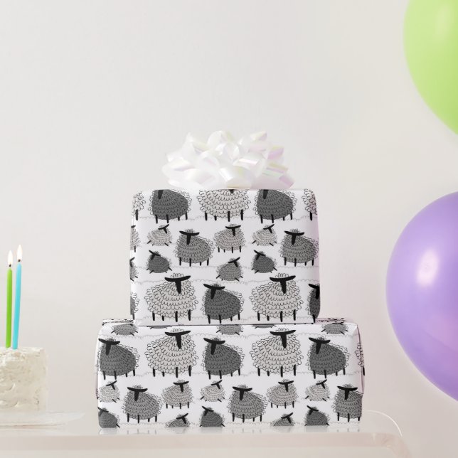 Cadeau Papier d'emballage laine mouton monochrome (Cadeaux de fête)