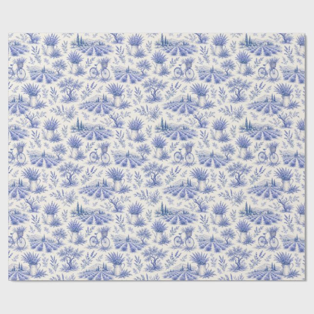 Cadeau papier d'emballage lavande vintage  (Plat)