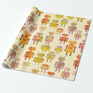 Cadeau Papier d'emballage Lens Flare Retro Robots
