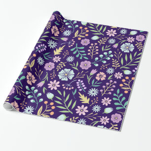 Cadeau Papier d'emballage lunatique floral de Boho, 30" x