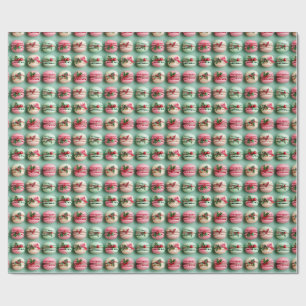 Cadeau Papier d'emballage Macaron de Noël