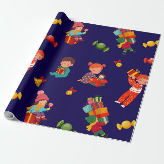Cadeau Papier d'emballage marine pour cadeaux de Noël pou