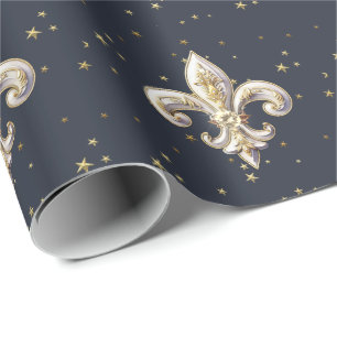 Cadeau Papier d'emballage médiéval Fleur-de-Lis