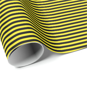 Cadeau Papier d'emballage mince de rayures noires et