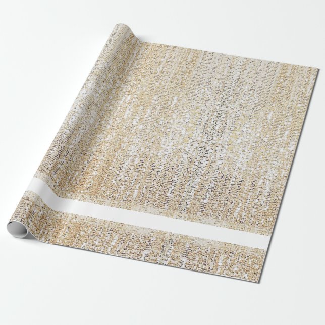 Cadeau Papier d'emballage moderne pailleté champagne (Déroulé)