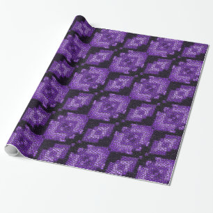Cadeau Papier d'emballage Mosaïque de diamants violets