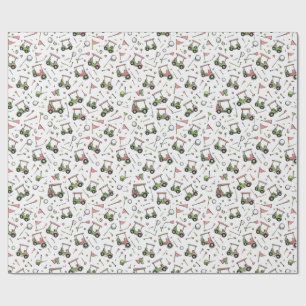 Cadeau Papier d'emballage motif chariot de golf dames