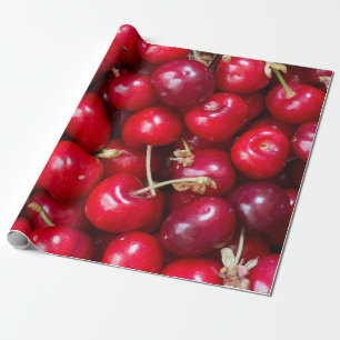 Cadeau Papier d'emballage motif de cerise sucrée