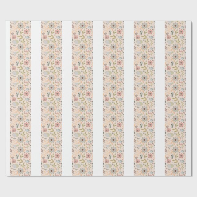 Cadeau Papier d'emballage motif floral Boho - Joli esthét (Plat)