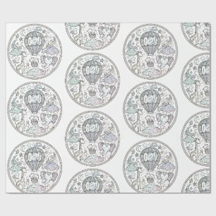 Cadeau Papier d'emballage motif mandala Zentangle dessiné