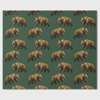 Cadeau Papier d'emballage motif ours bruns mignons