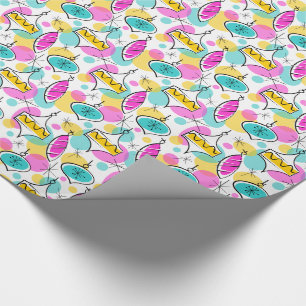 Cadeau Papier d'emballage multi de rétros babioles