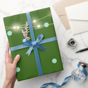 Cadeau Papier d'emballage néon vert pin moderne