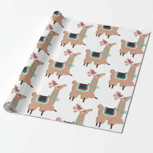 Cadeau Papier d'emballage Noël Llama