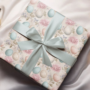 Cadeau Papier d'emballage œufs de Pâques pastel