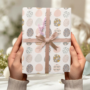 Cadeau Papier d'emballage œufs de Pâques pastel tendance