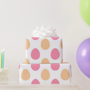 Cadeau Papier d'emballage Œufs de Pâques Rose Pêche Rosé