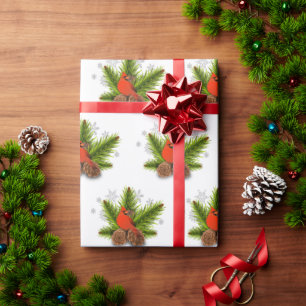 Cadeau Papier d'emballage Oiseau Cardinal de Noël