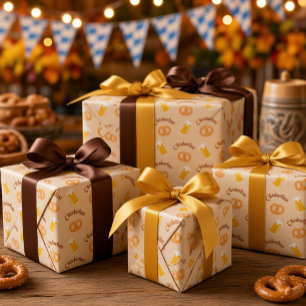 Cadeau Papier d'emballage Oktoberfest Bière&Pretzel