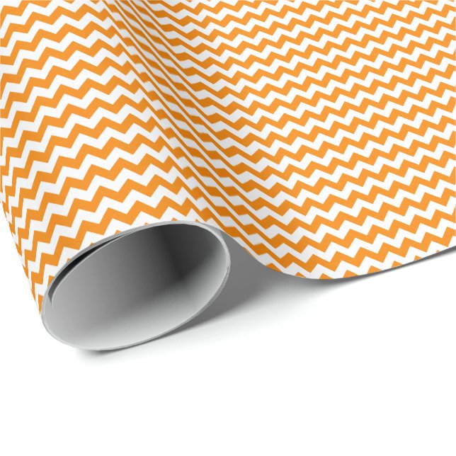 Cadeau Papier d'emballage orange et blanc pour petits fro (Coin rond)
