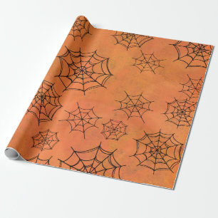Cadeau Papier d'emballage orange noir de toiles