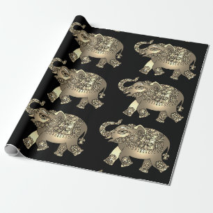 Cadeau papier d'emballage ornemental d'éléphant