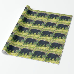 Cadeau Papier d'emballage Ours Papa Noir