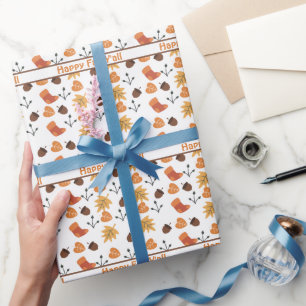 Cadeau Papier d'emballage personnalisé d'automne