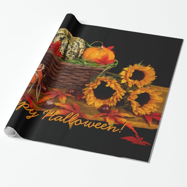 Cadeau Papier d'emballage personnalisé Halloween Decorati (Déroulé)